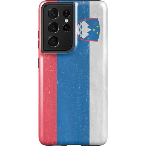 Slovenia Flag Distressed Galaxy S21 Ultra 5G Pro Case